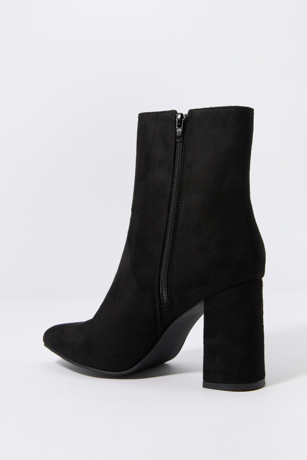 Faux Suede Square Toe Heeled Boot Faux Suede Square Toe Heeled Boot 15