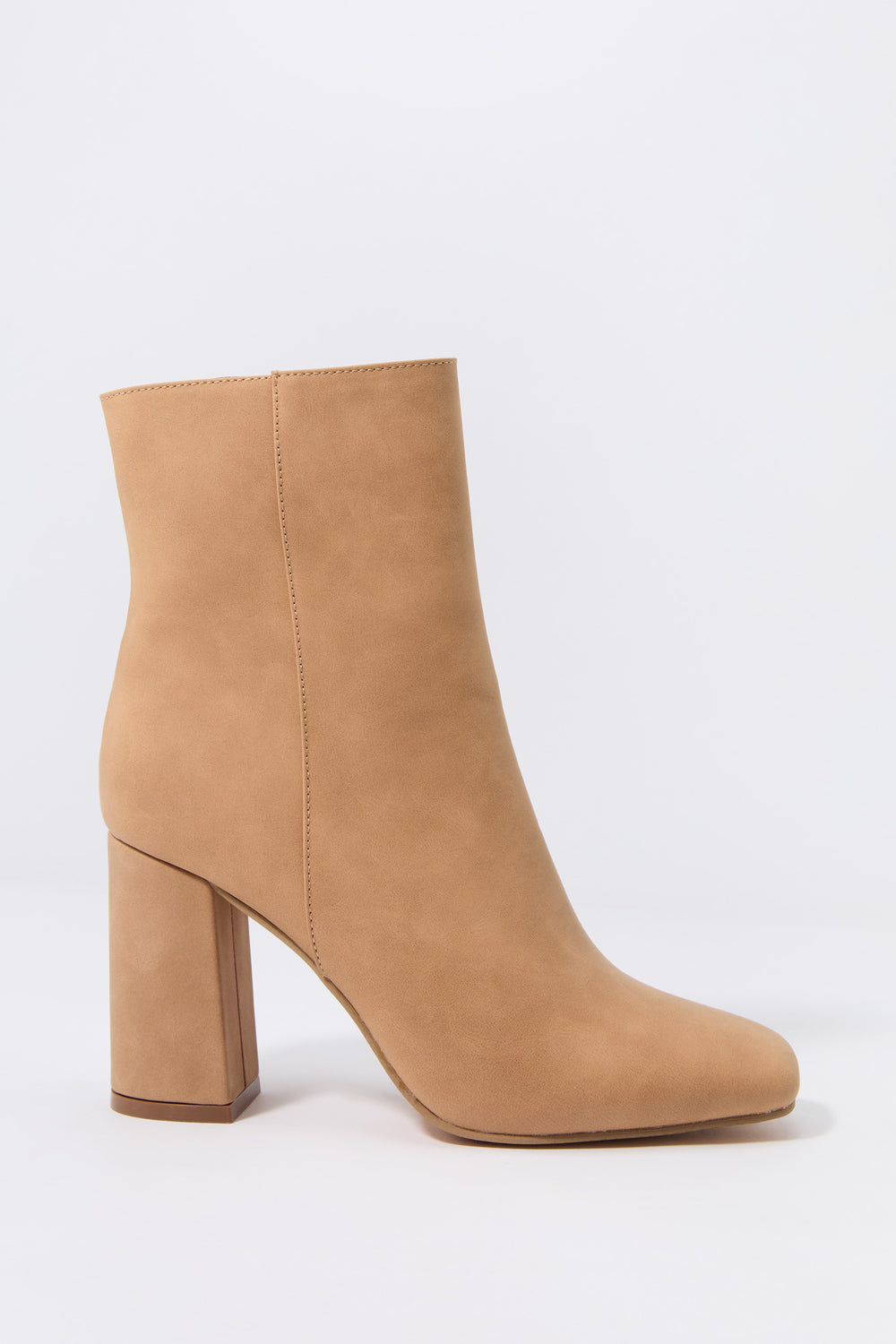 Faux Suede Square Toe Heeled Boot Faux Suede Square Toe Heeled Boot 5