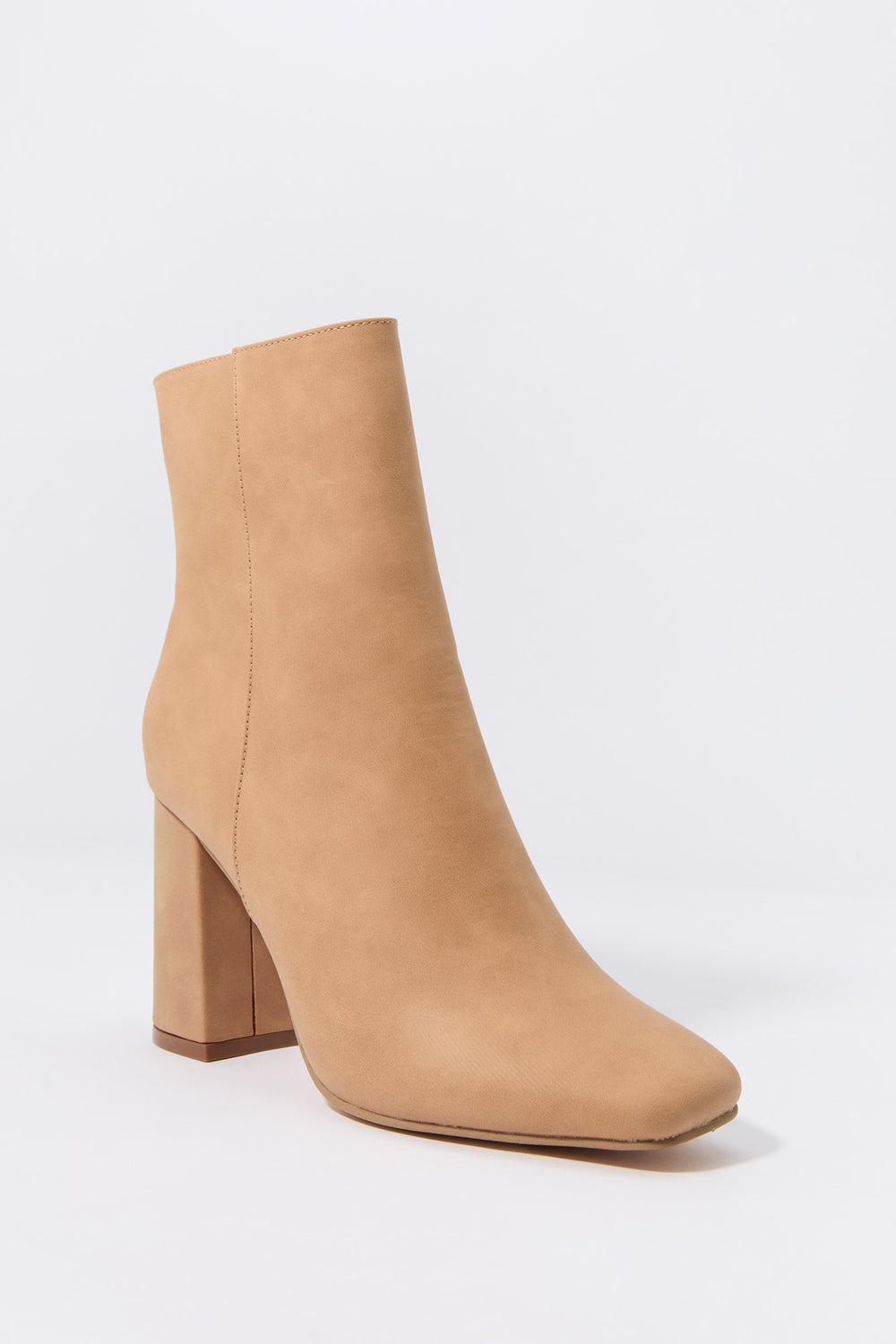 Faux Suede Square Toe Heeled Boot Faux Suede Square Toe Heeled Boot 6