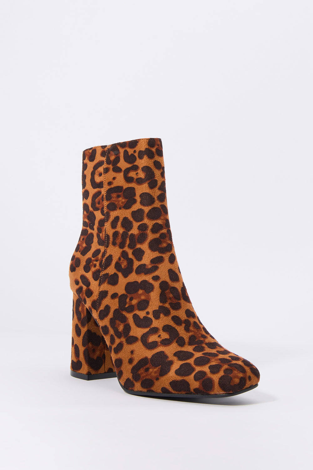 Faux Suede Square Toe Heeled Boot Faux Suede Square Toe Heeled Boot 2