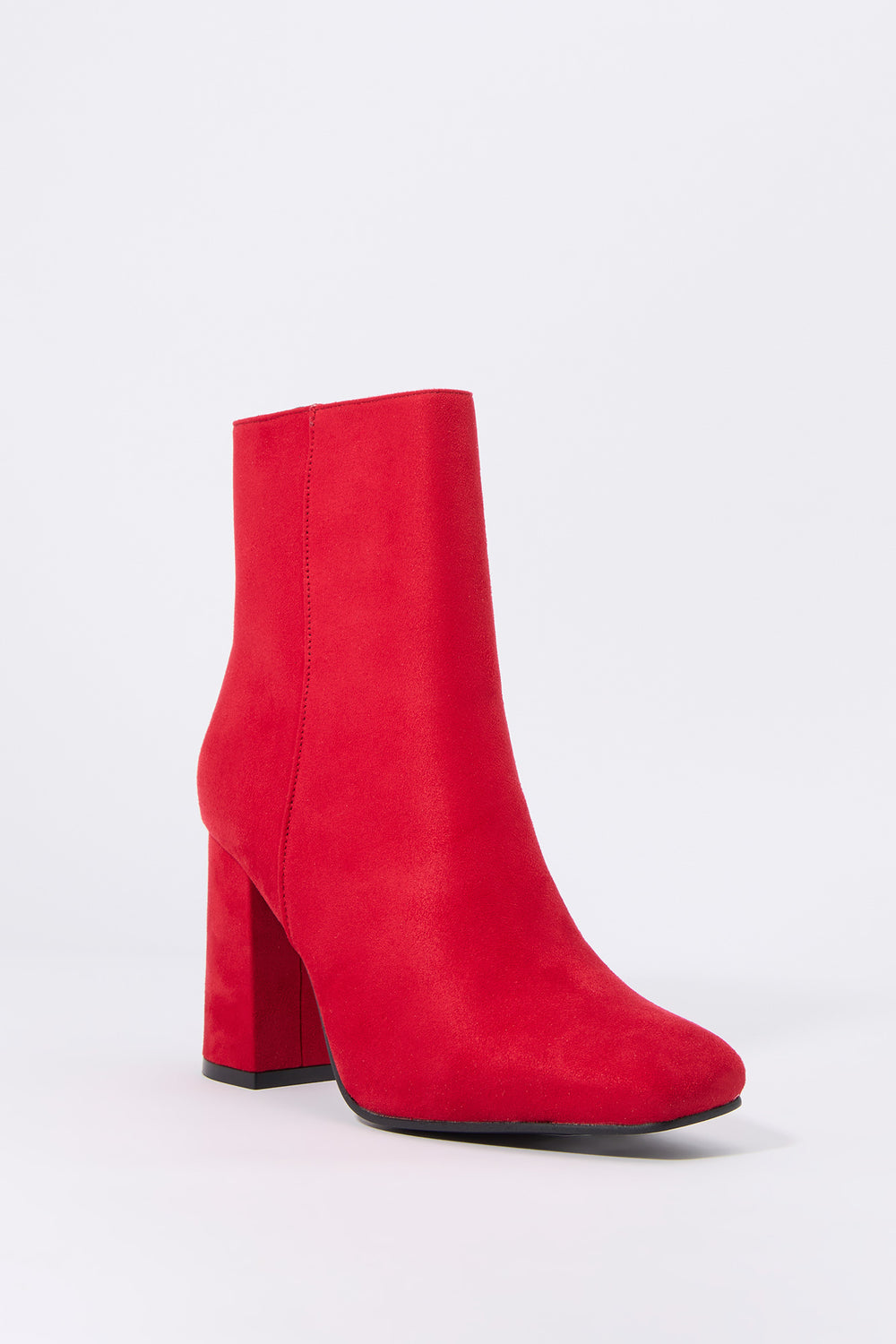 Faux Suede Square Toe Heeled Boot Faux Suede Square Toe Heeled Boot 10