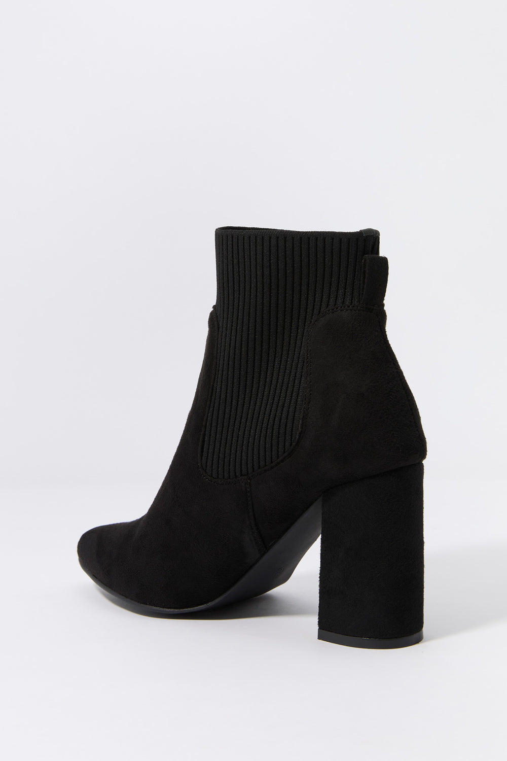 Faux Suede Ribbed Knit Heeled Boot Faux Suede Ribbed Knit Heeled Boot 3