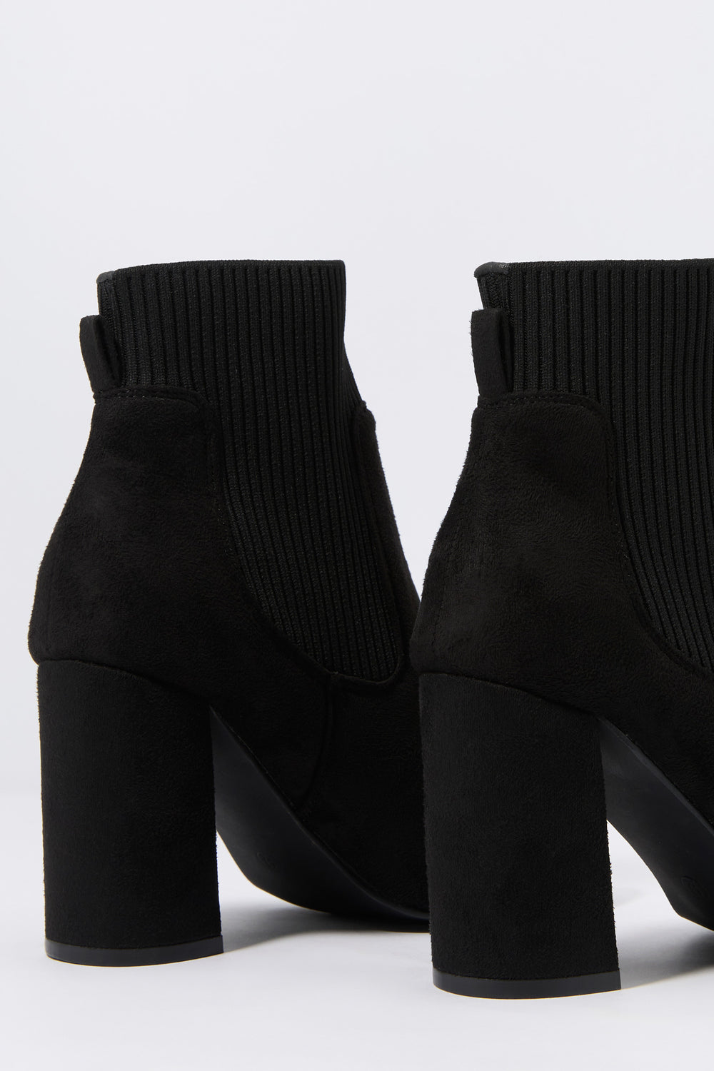 Faux Suede Ribbed Knit Heeled Boot Faux Suede Ribbed Knit Heeled Boot 4