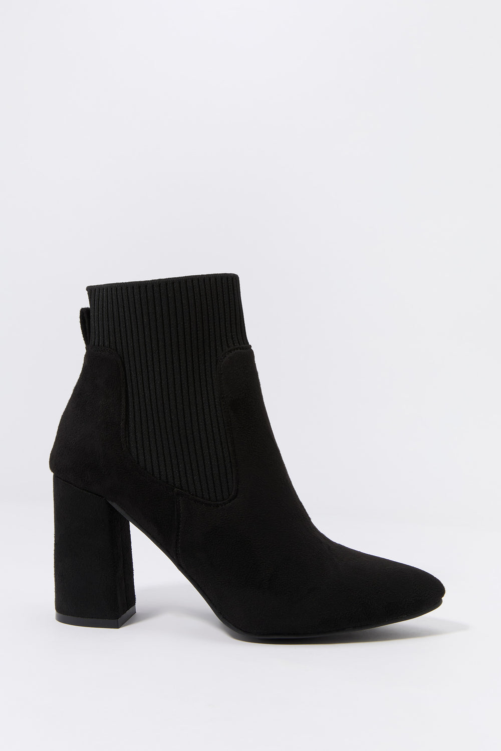 Faux Suede Ribbed Knit Heeled Boot Faux Suede Ribbed Knit Heeled Boot 1