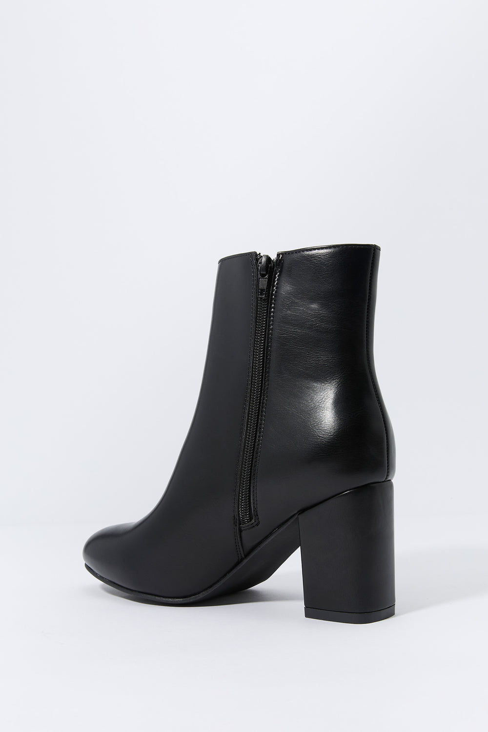 Faux-Leather Pointed Toe Heeled Bootie Faux-Leather Pointed Toe Heeled Bootie 3