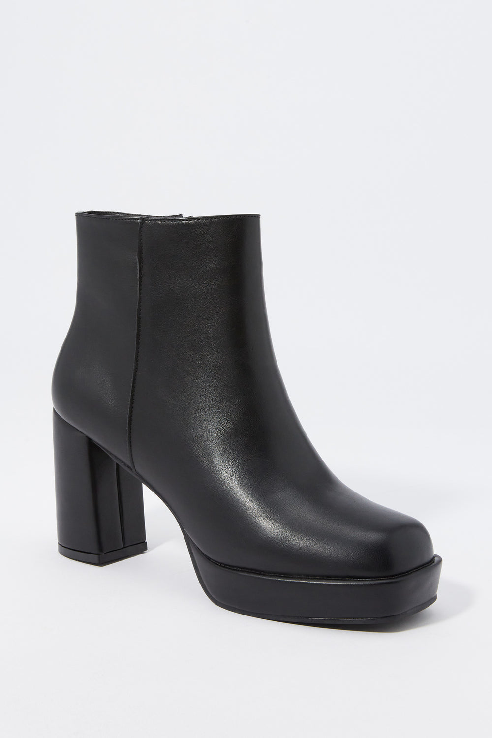 Faux-Leather Block Heel Boot Faux-Leather Block Heel Boot 2