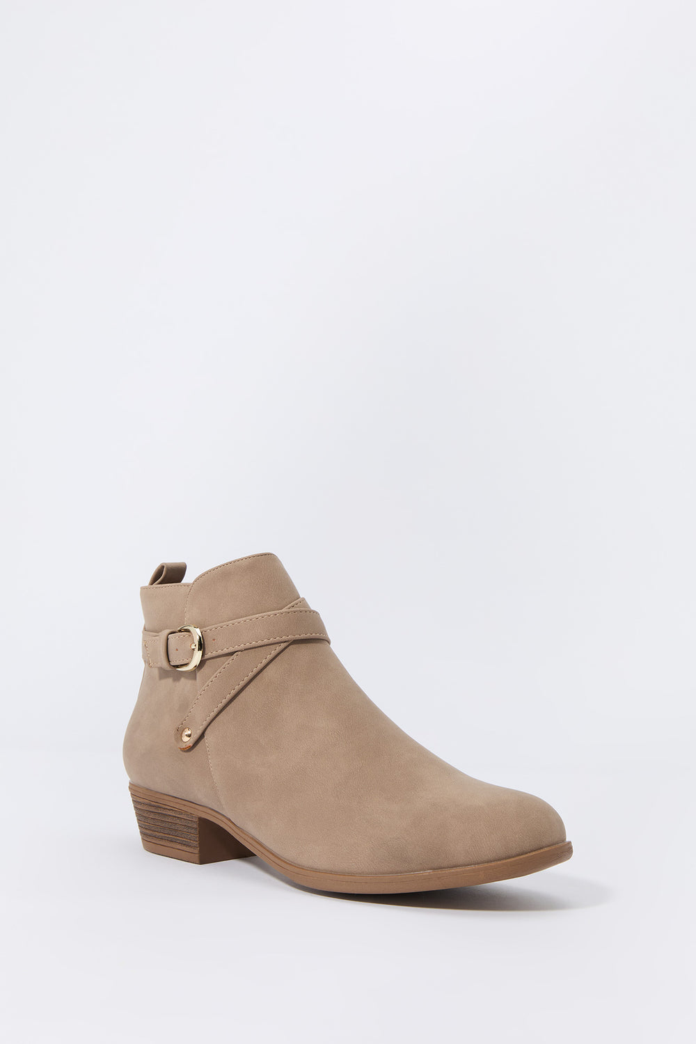 Faux Suede Buckled Chelsea Booties Faux Suede Buckled Chelsea Booties 2