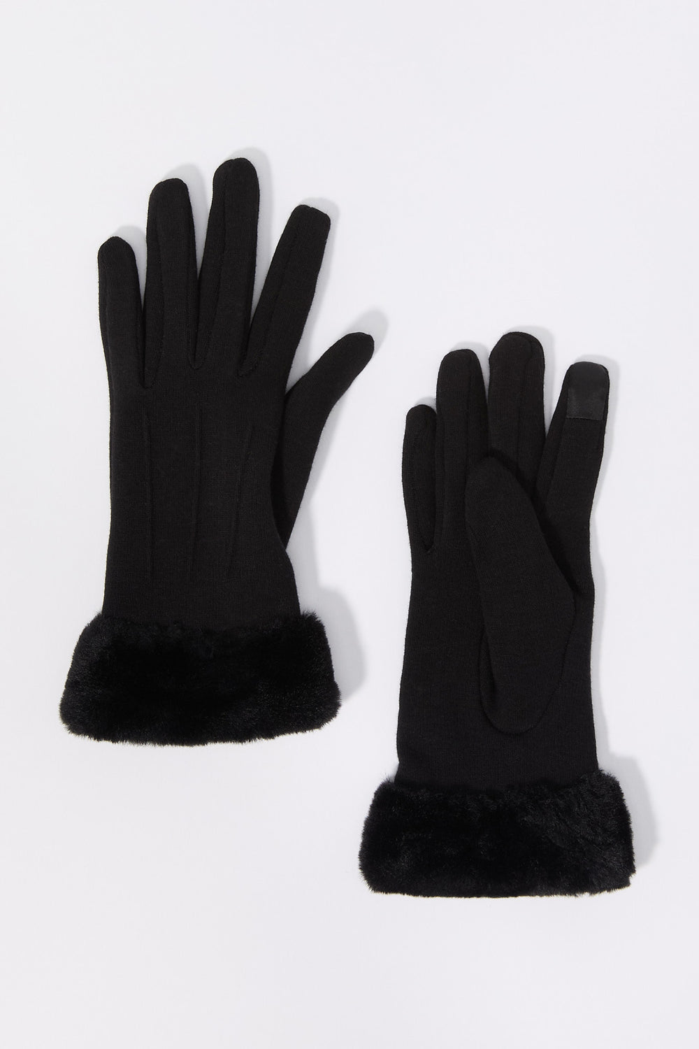 Faux Fur Trim Touch Screen Gloves Faux Fur Trim Touch Screen Gloves 3