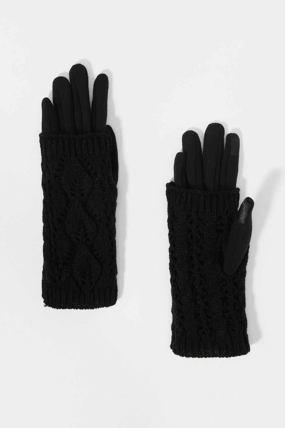 Cable Knit Overlay Touch Screen Gloves Cable Knit Overlay Touch Screen Gloves 3