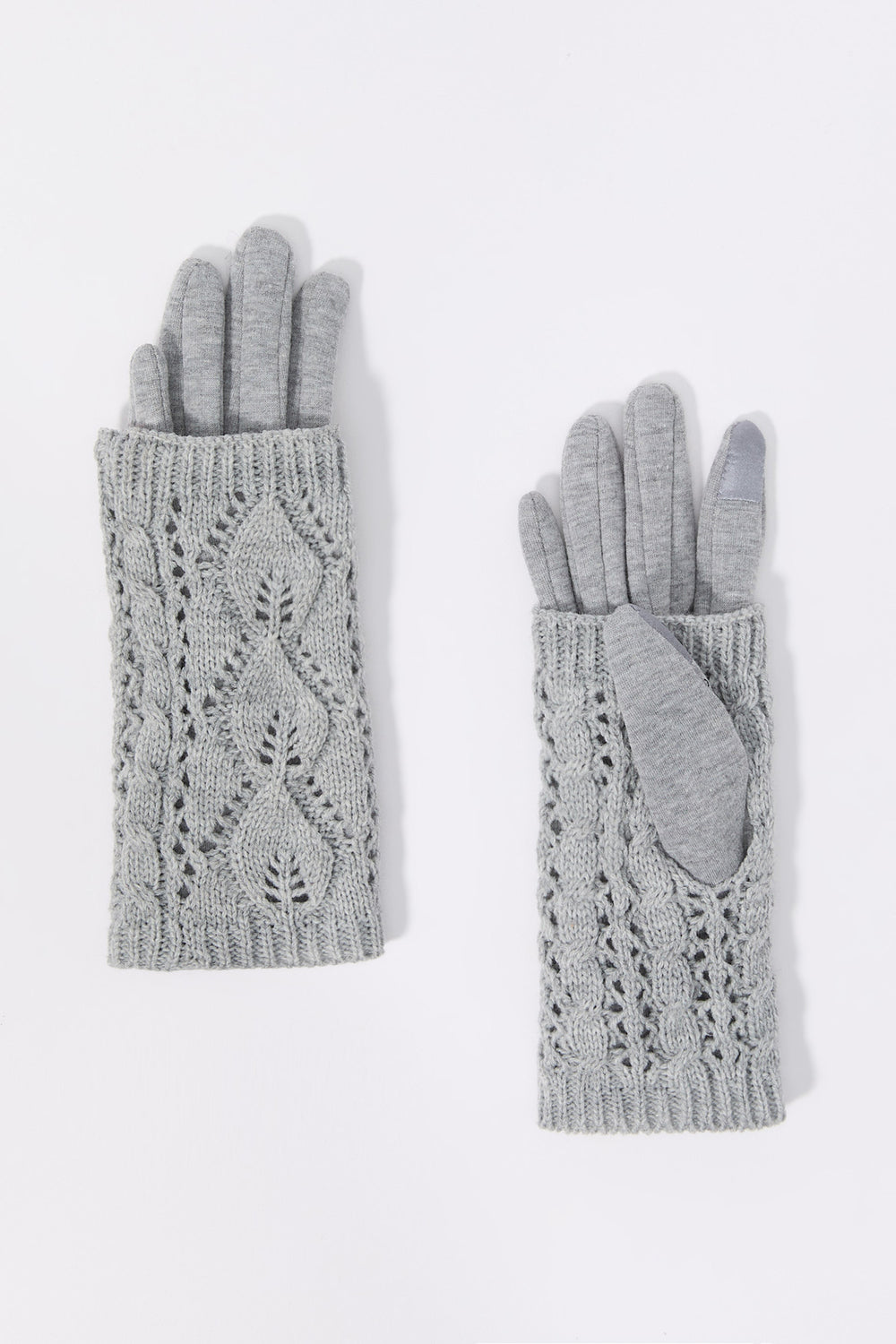 Cable Knit Overlay Touch Screen Gloves Cable Knit Overlay Touch Screen Gloves 5