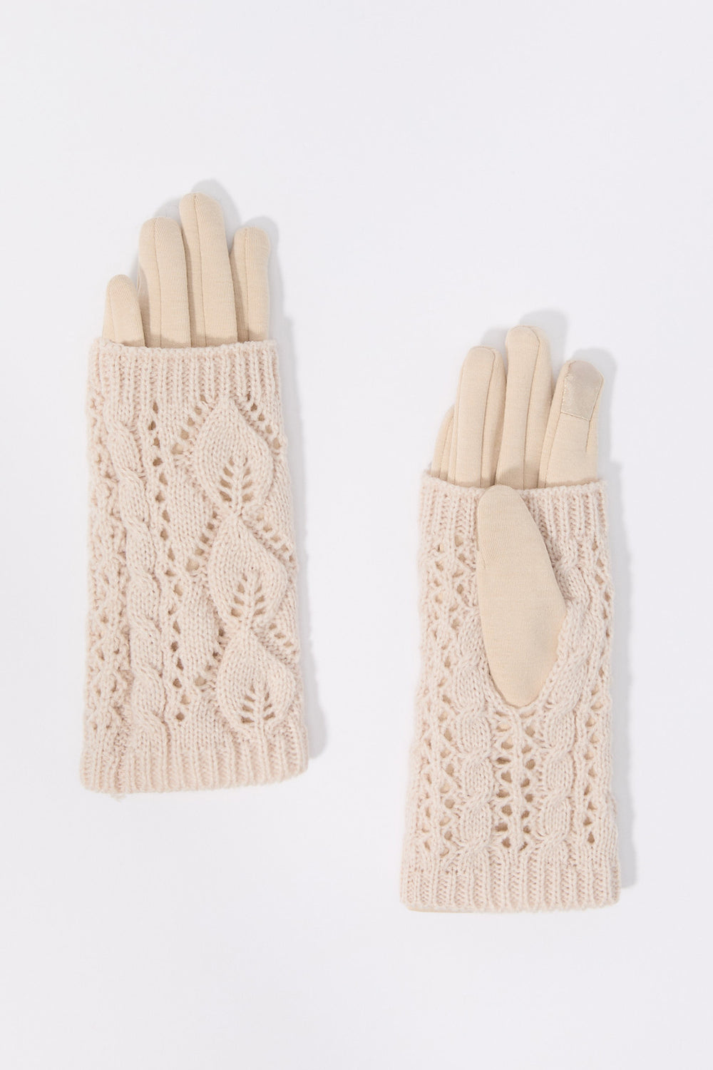 Cable Knit Overlay Touch Screen Gloves Cable Knit Overlay Touch Screen Gloves 9