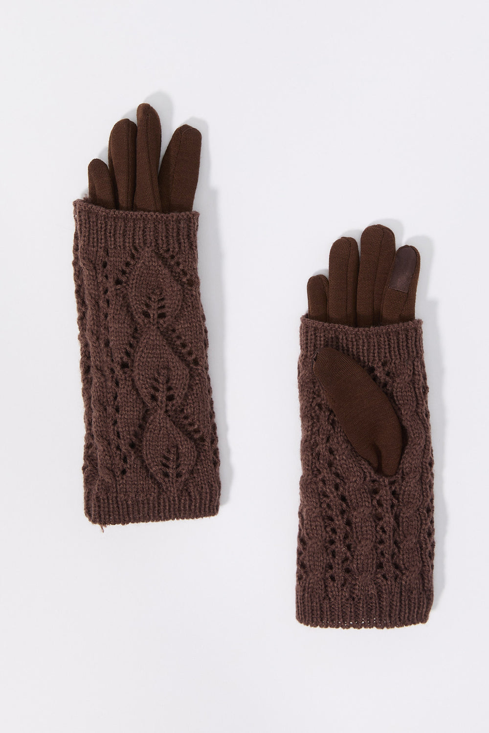 Cable Knit Overlay Touch Screen Gloves Cable Knit Overlay Touch Screen Gloves 11