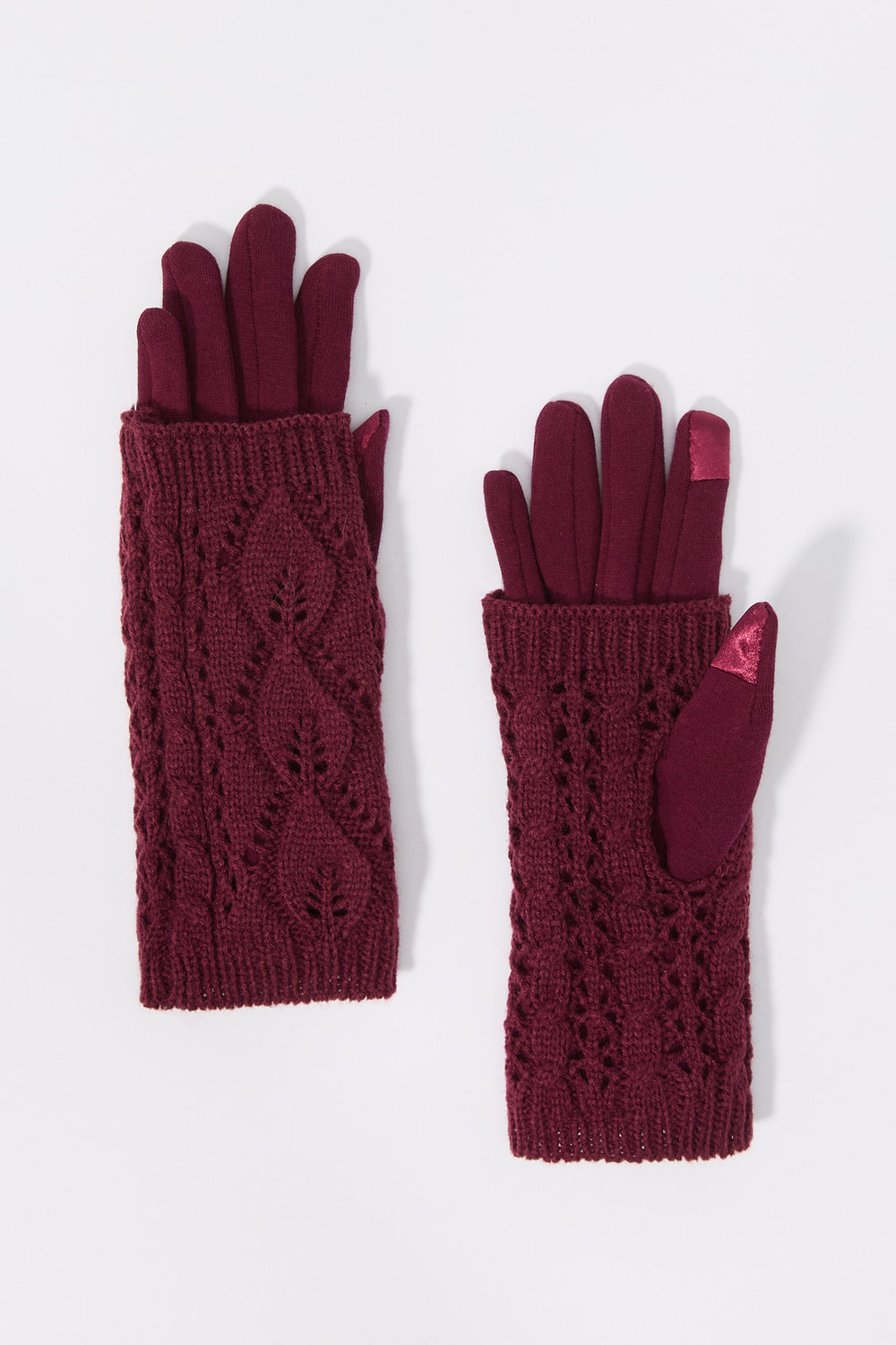 Cable Knit Overlay Touch Screen Gloves Cable Knit Overlay Touch Screen Gloves 13