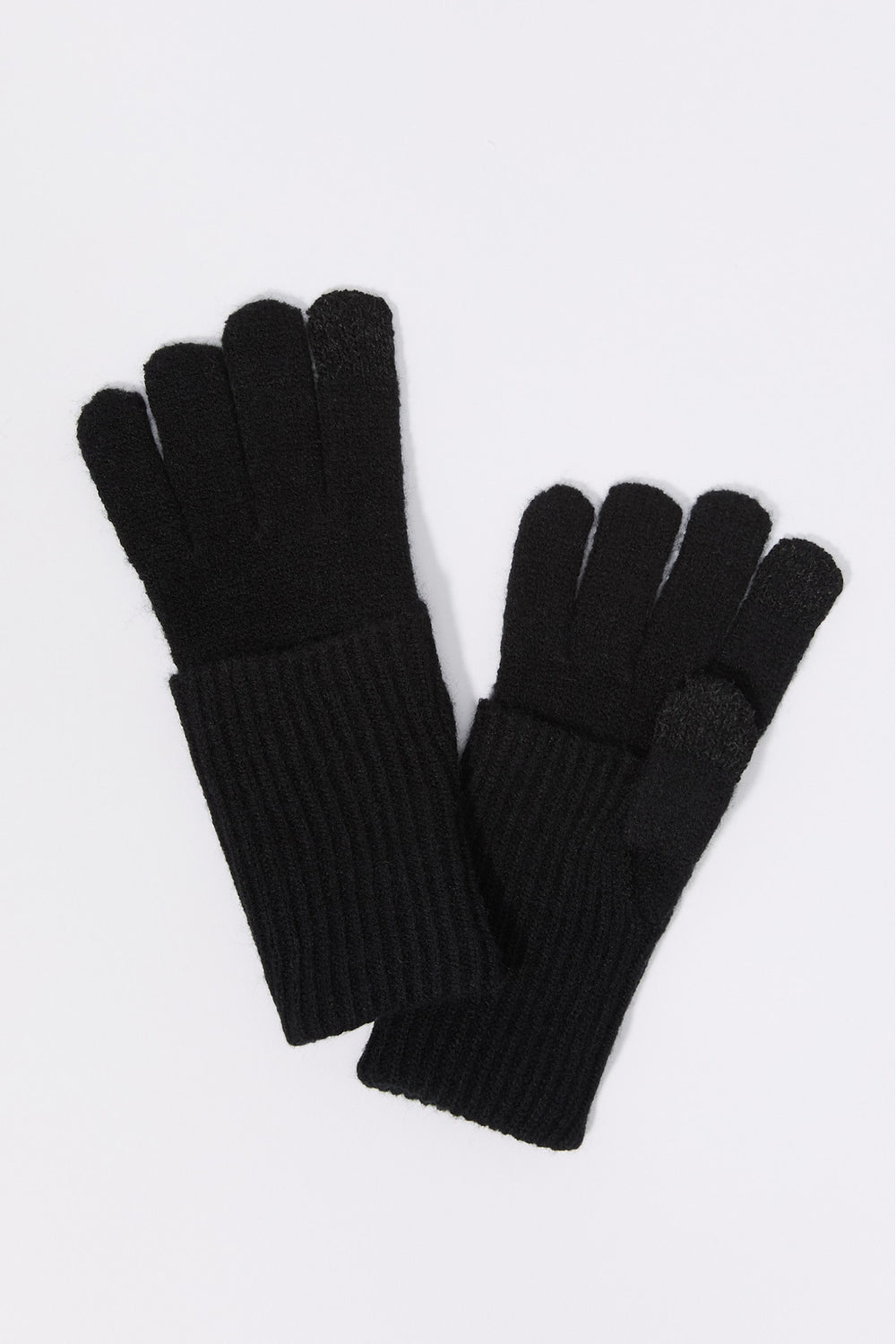 Ribbed Knit Overlay Touch Screen Gloves Ribbed Knit Overlay Touch Screen Gloves 3