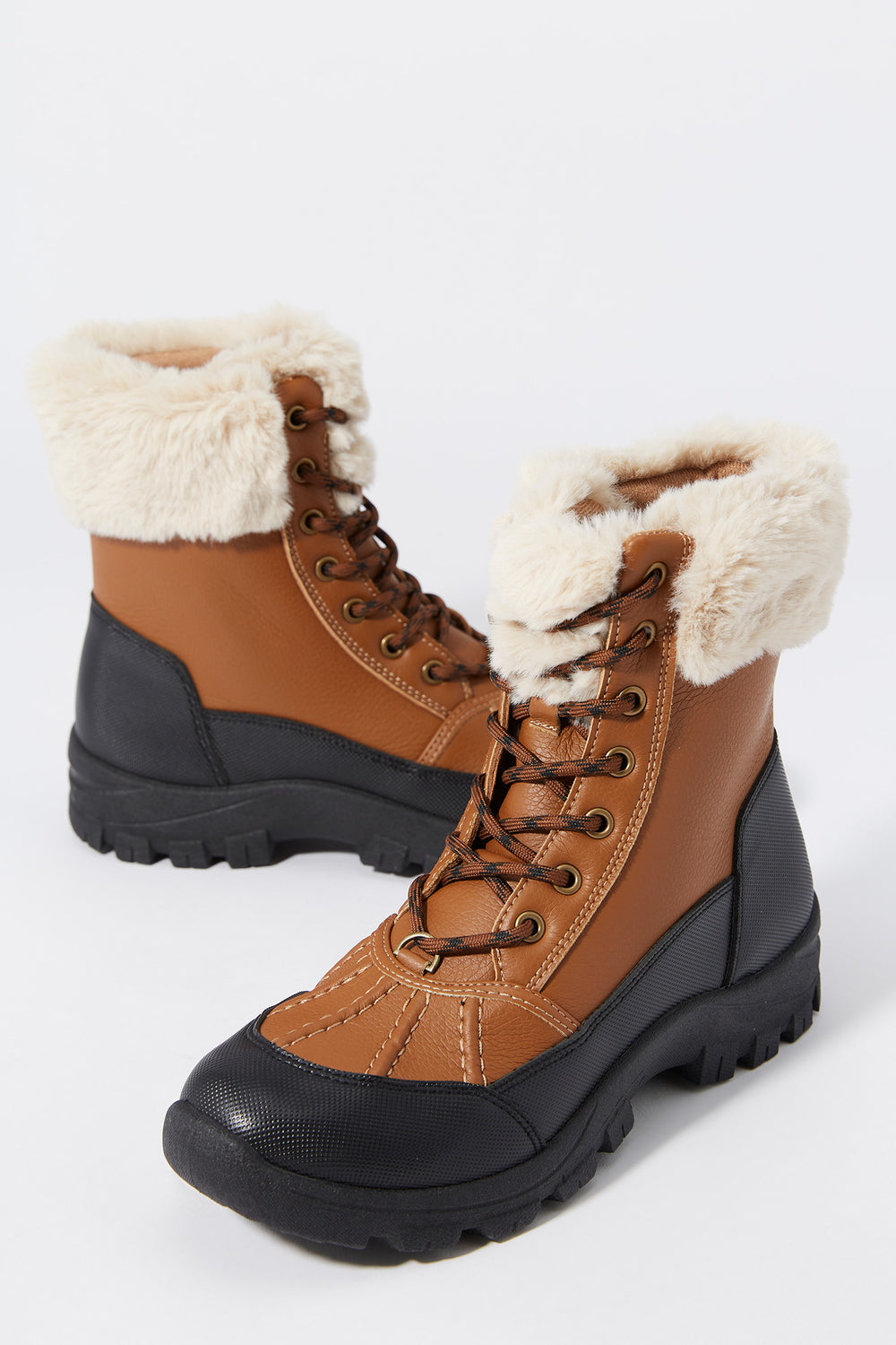 Faux-Fur Collared Lace Up Boot Faux-Fur Collared Lace Up Boot 4