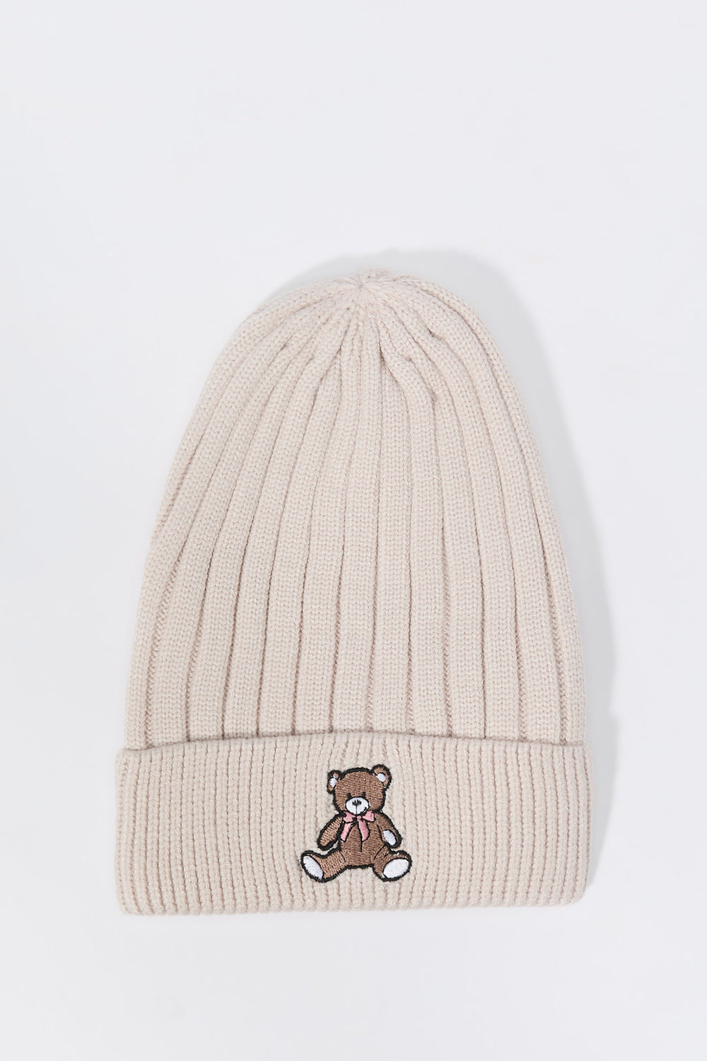 Embroidered Ribbed Knit Beanie Embroidered Ribbed Knit Beanie 1