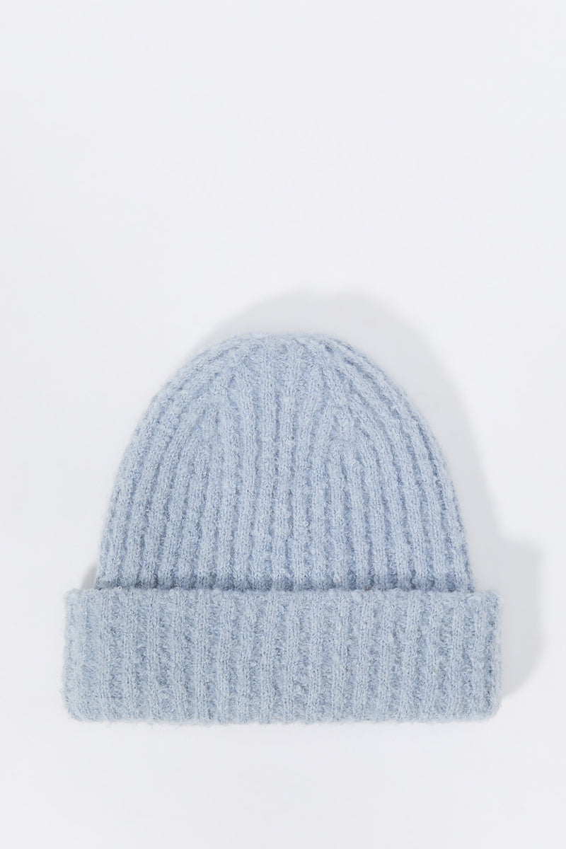 Ribbed Fuzzy Knit Beanie