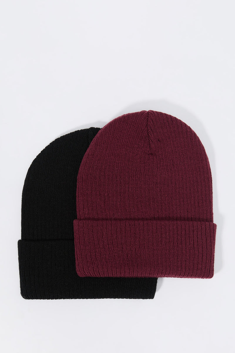 Ribbed Knit Beanie (2 Pack)