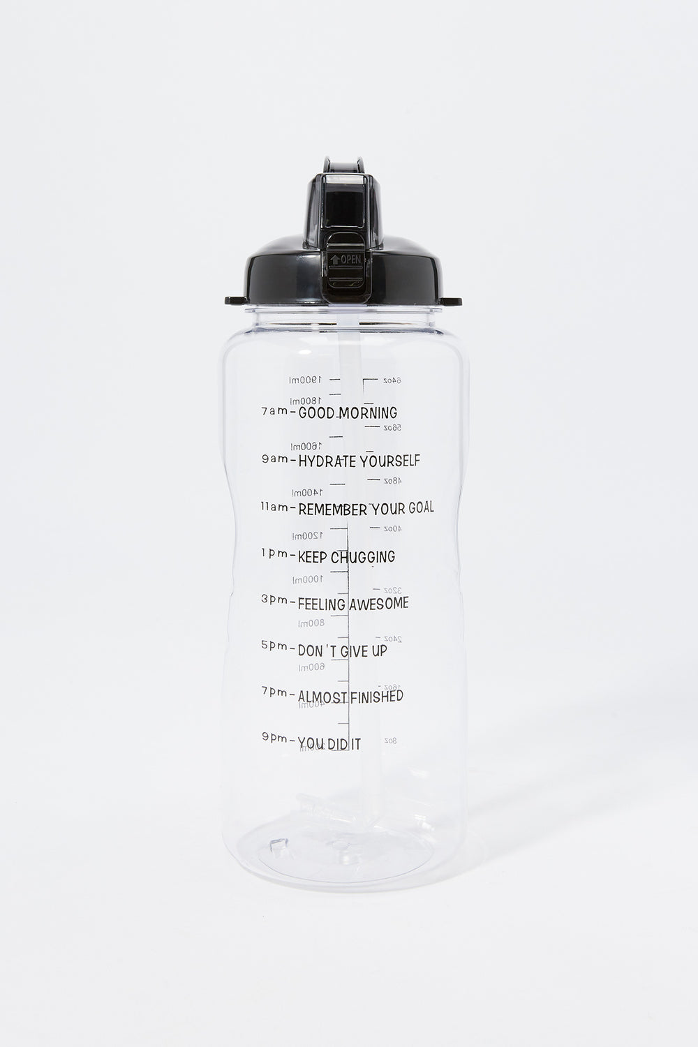 Transparent Motivational Water Bottle (1.9L) Transparent Motivational Water Bottle (1.9L) 1