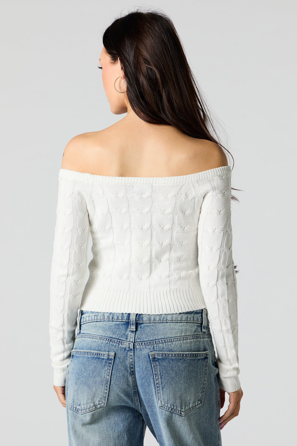 Cable Knit Off Shoulder Sweater Cable Knit Off Shoulder Sweater 8