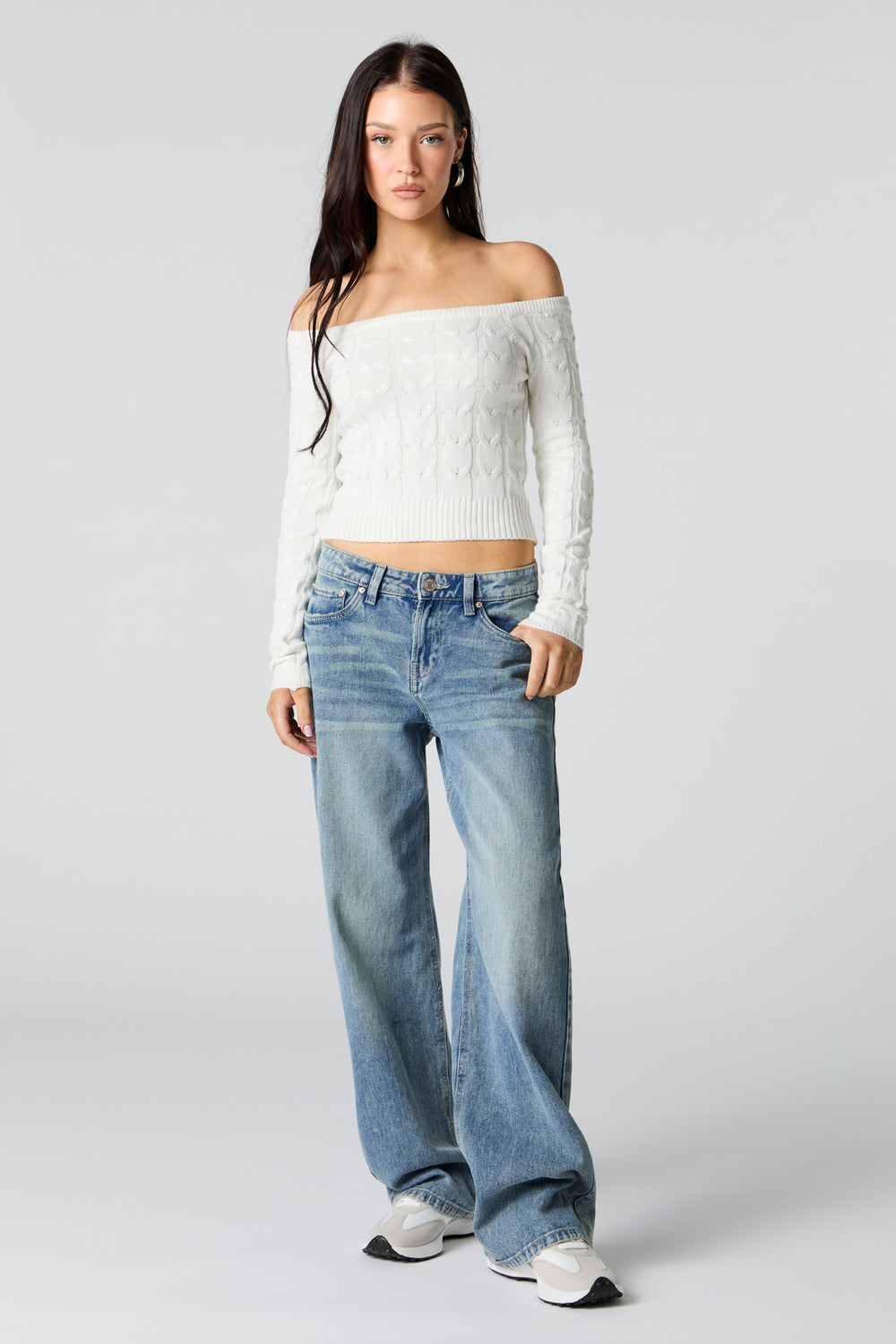 Cable Knit Off Shoulder Sweater Cable Knit Off Shoulder Sweater 9