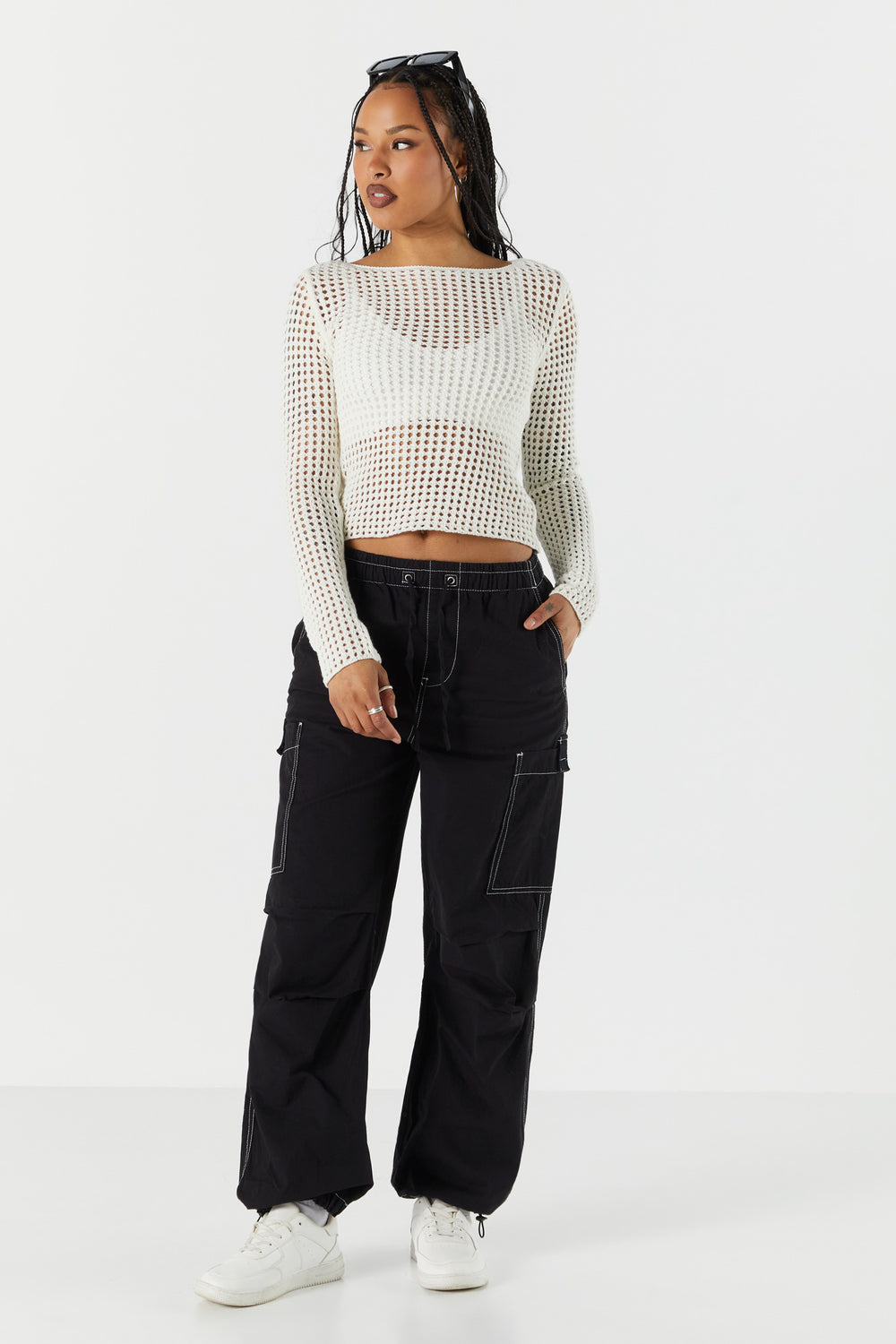 Wide Net Long Sleeve Top Wide Net Long Sleeve Top 4