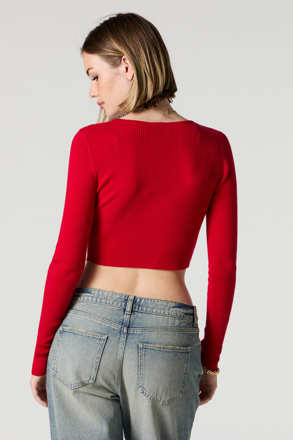 Ribbed Henley Long Sleeve Crop Top Ribbed Henley Long Sleeve Crop Top 14