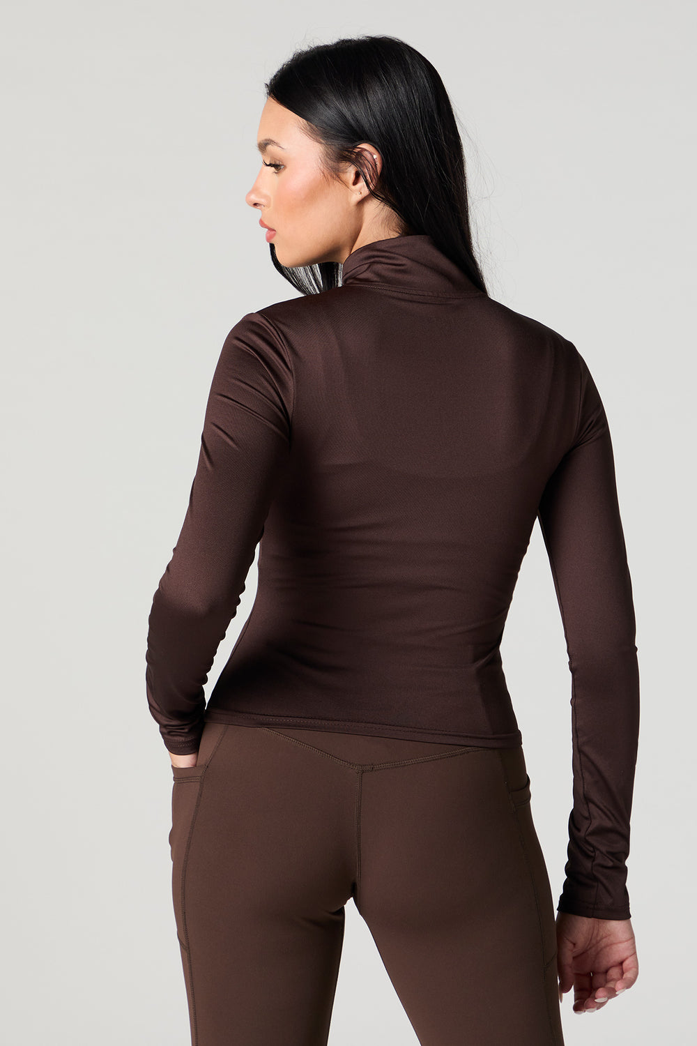 Active Soft Zip-Up Mock Neck Long Sleeve Top Active Soft Zip-Up Mock Neck Long Sleeve Top 5