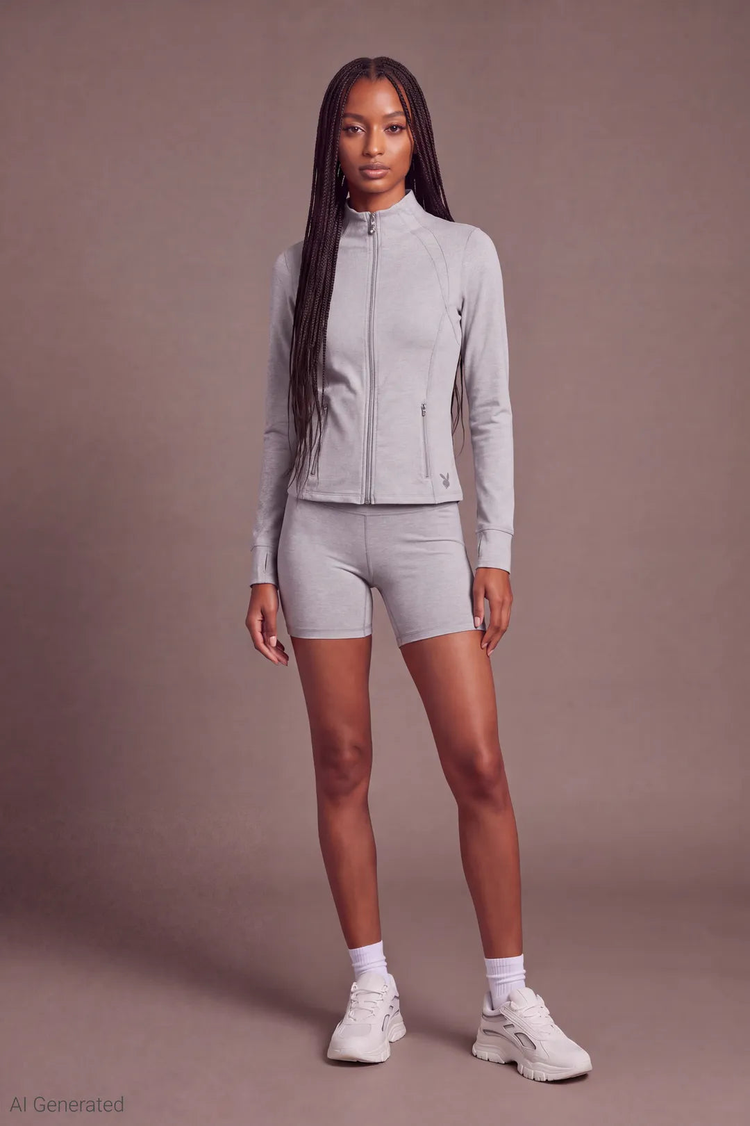 Alt View 2. Playboy Active Zip Jacket - Heather Grey