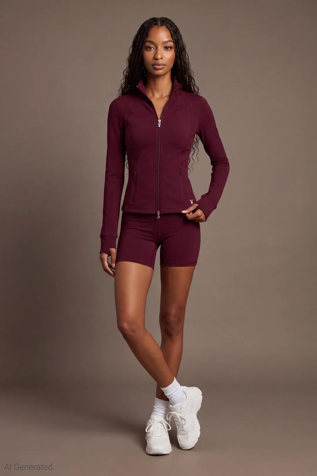 Alt View 2. Playboy Active Zip Jacket - Burgundy