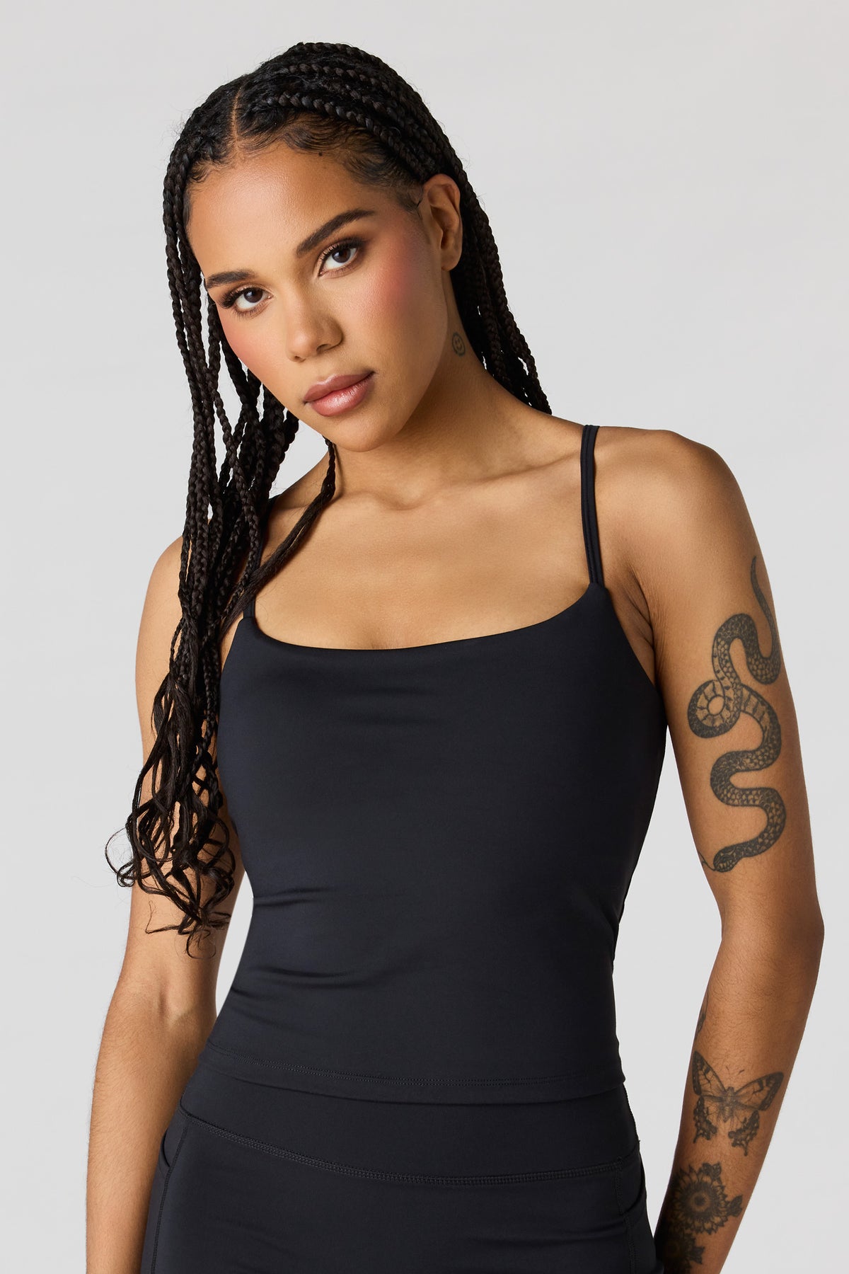 Active High Density Scoop Neck Tank - Black