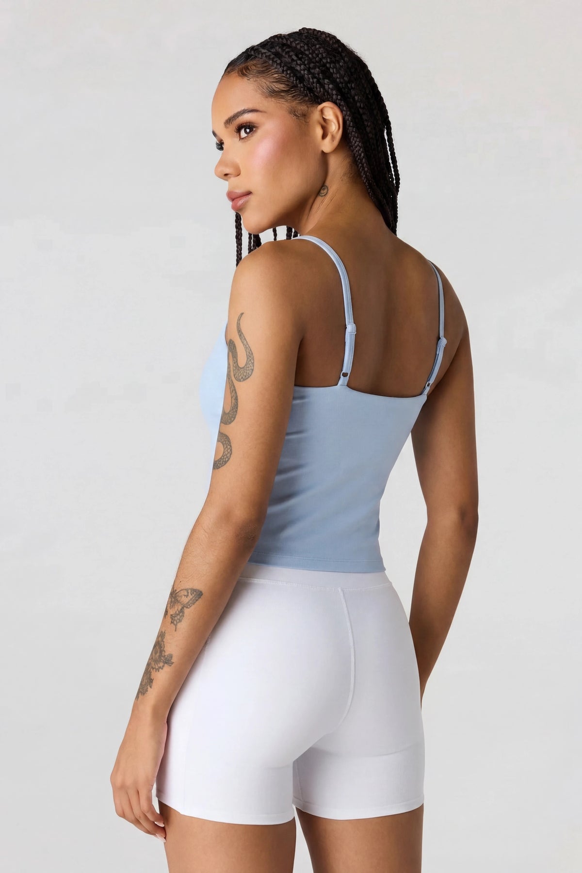 Alt View 2. Active High Density Scoop Neck Tank - Baby Blue