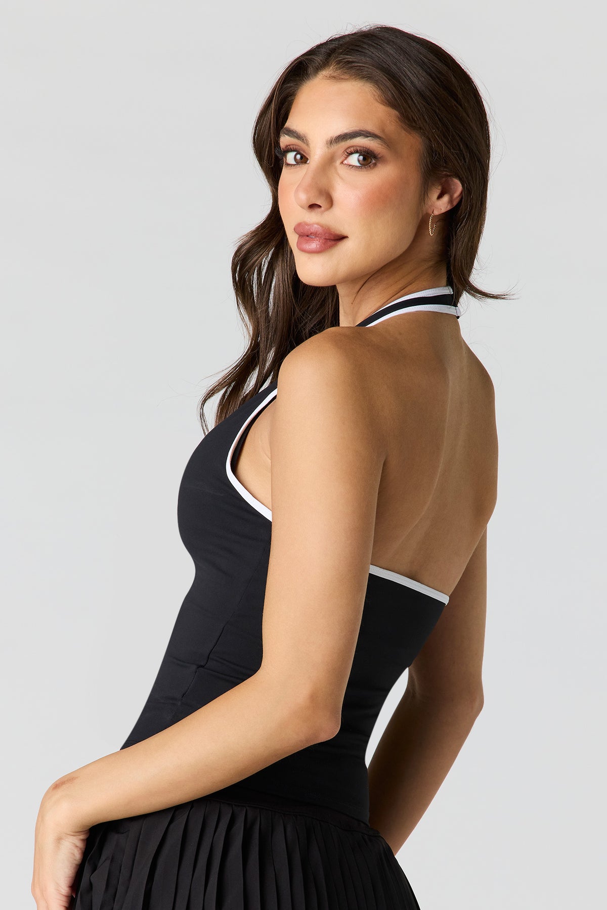 Alt View 2. Sommer Ray Active Halter Top - Black