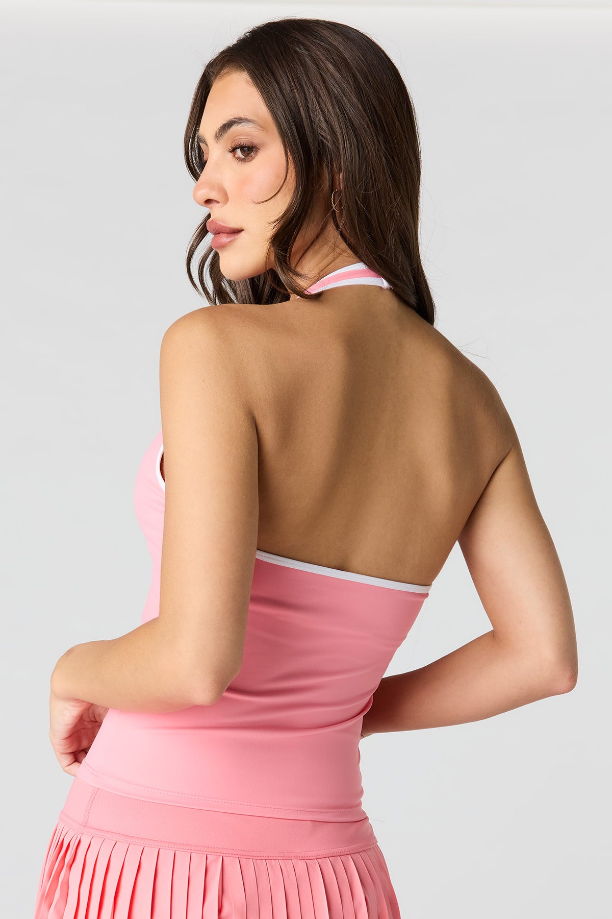 Alt View 2. Sommer Ray Active Halter Top - Pink