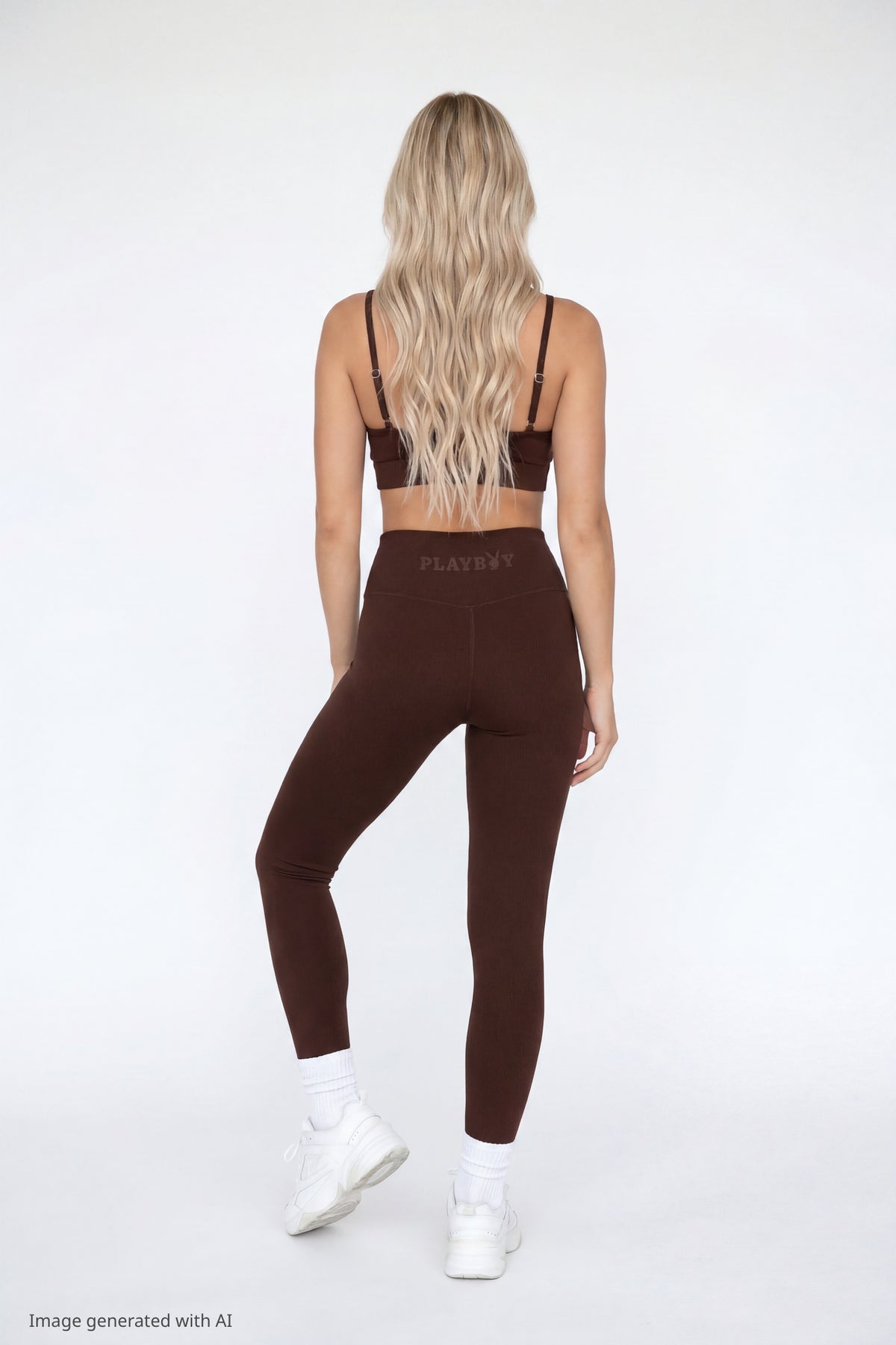 Alt View 3. Playboy Sports Bra - Brown