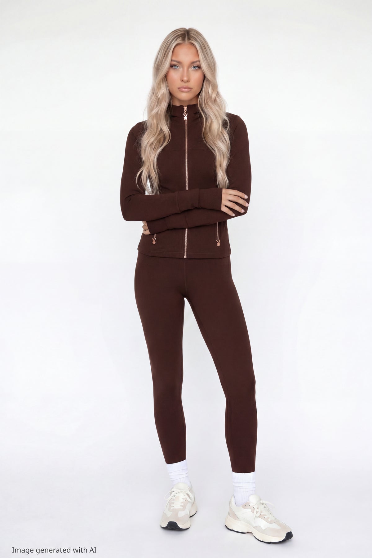Alt View 2. Playboy Active Zip Jacket - Brown
