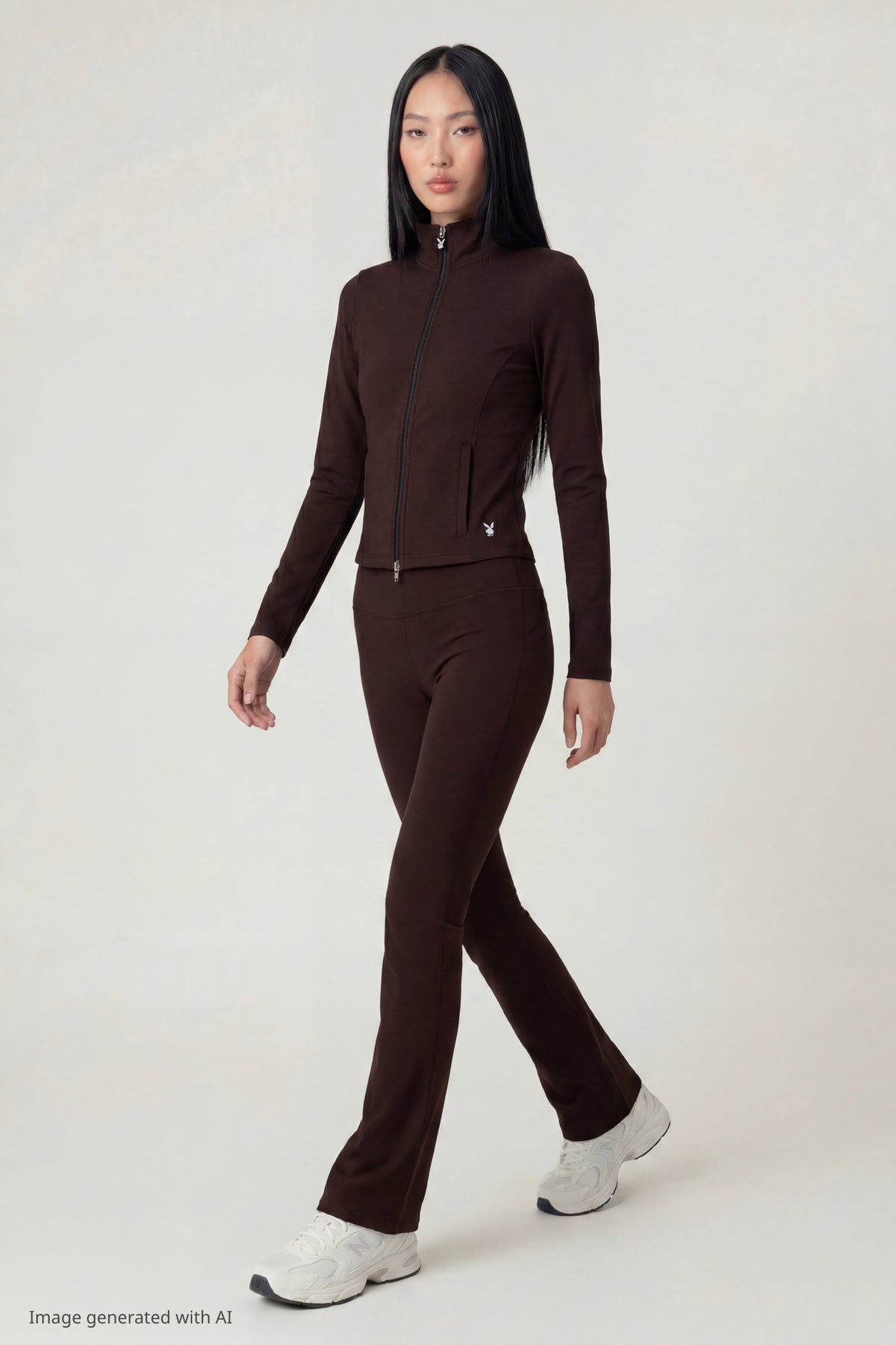 Alt View 2. Playboy Active Zip Jacket - Brown
