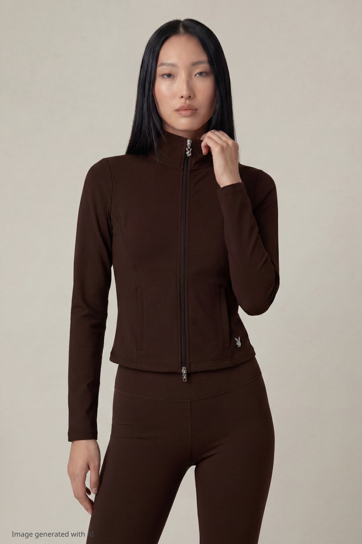Playboy Active Zip Jacket - Brown