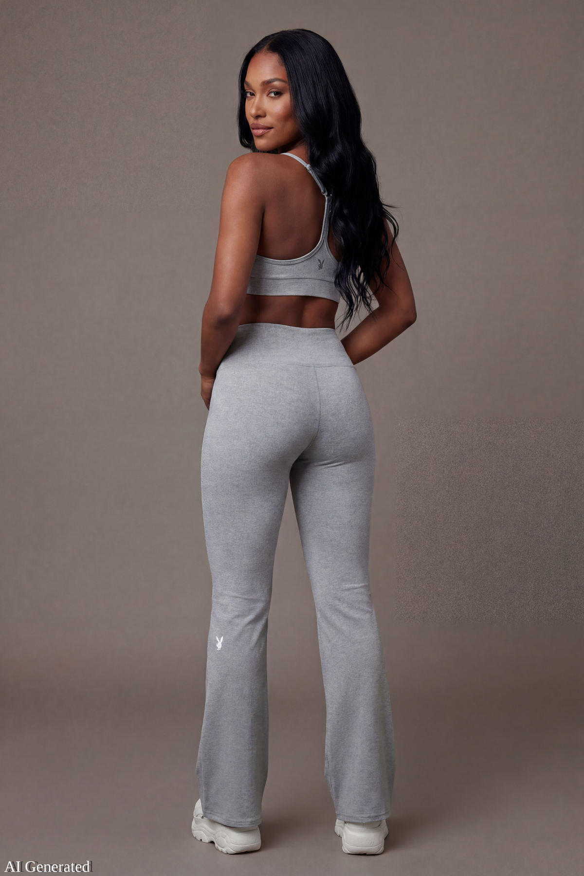 Alt View 3. Playboy Sports Bra - Heather Grey