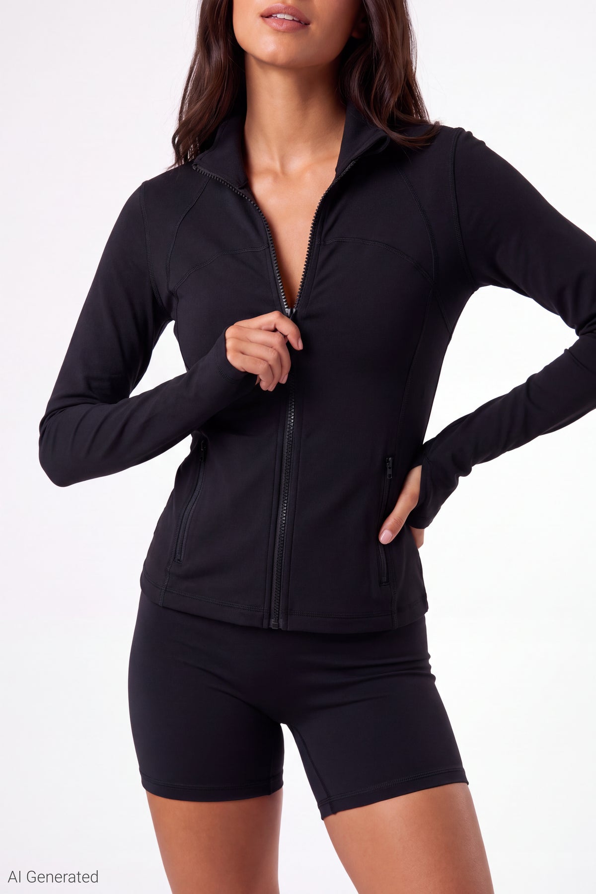 Alt View 3. Sommer Ray UltraSculpt Zip Jacket - Black