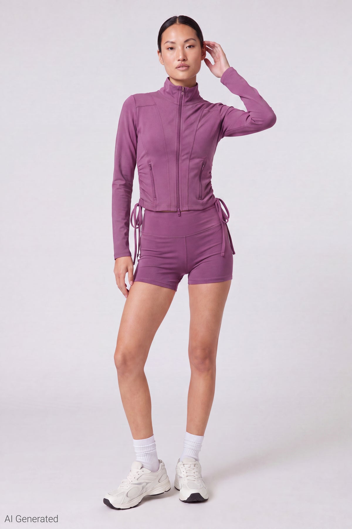 Alt View 2. Sommer Ray Side Cinched Zip Jacket - Purple
