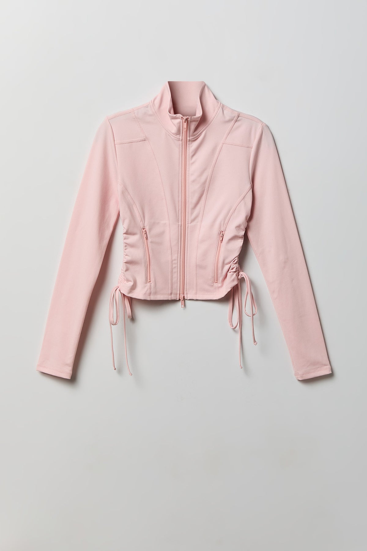Sommer Ray Side Cinched Zip Jacket - Light Pink
