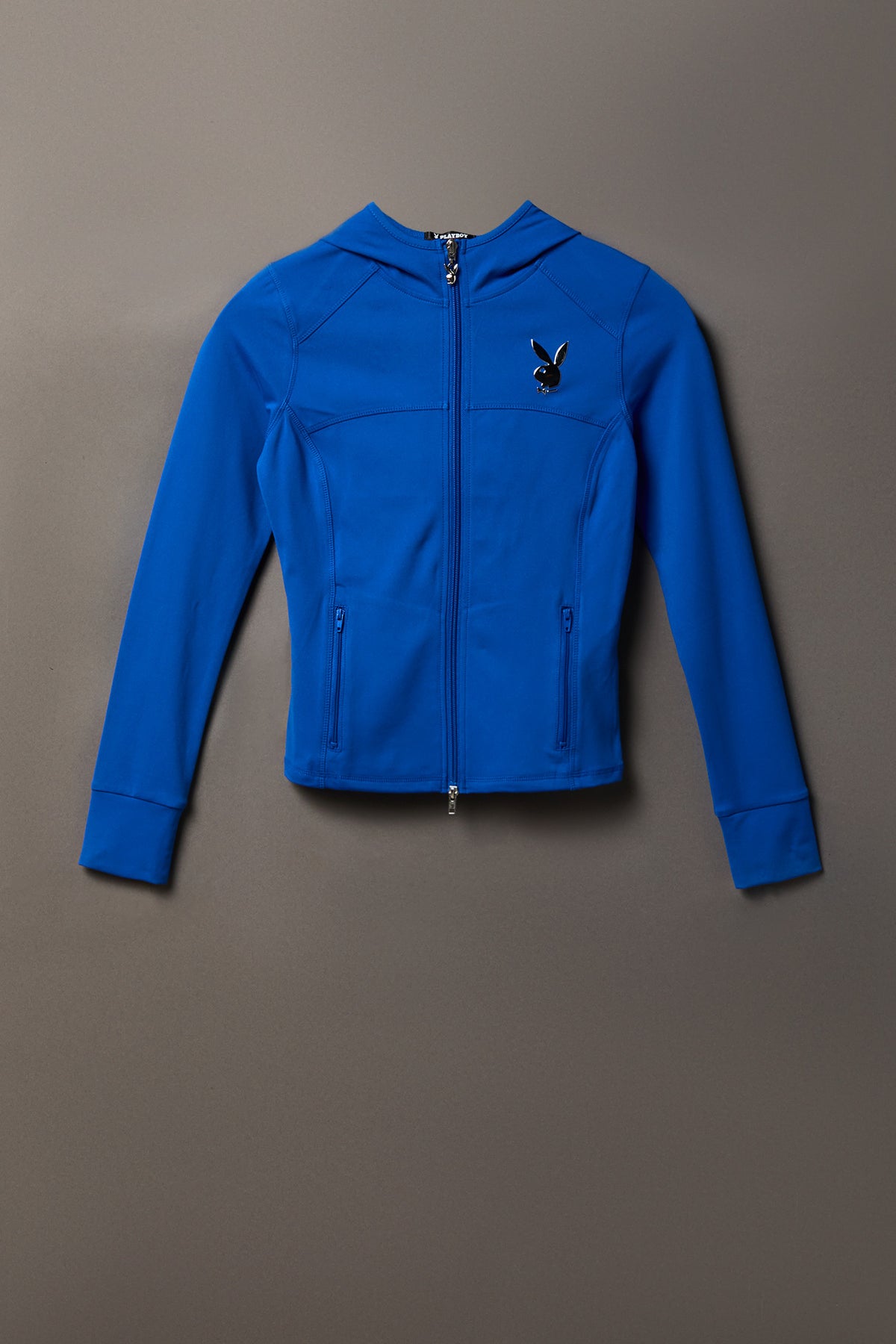 Playboy Chrome Detail Zip Hooded Jacket - Blue