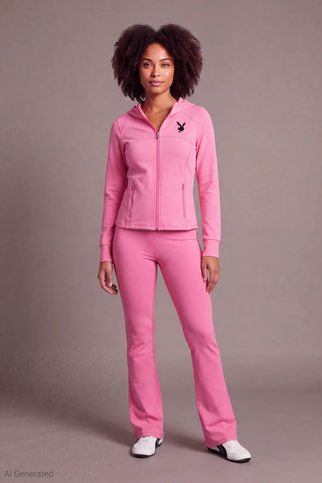 Alt View 2. Playboy Chrome Detail Zip Hooded Jacket - Pink