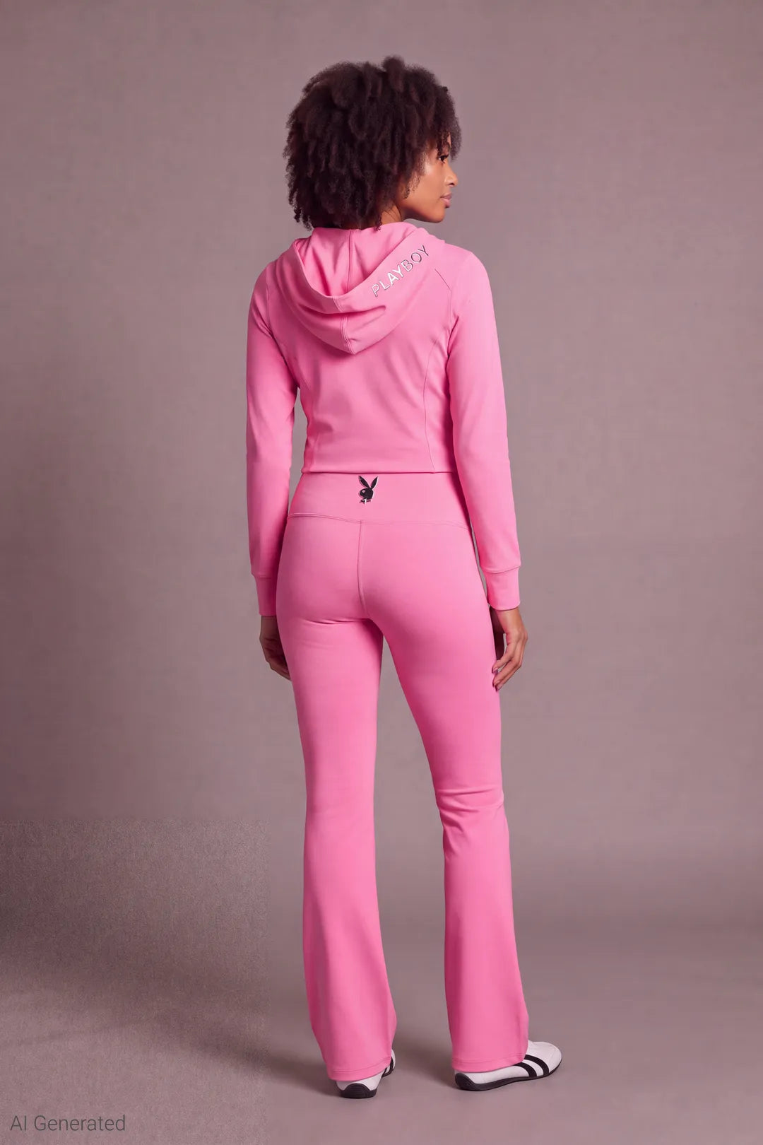 Alt View 3. Playboy Chrome Detail Zip Hooded Jacket - Pink