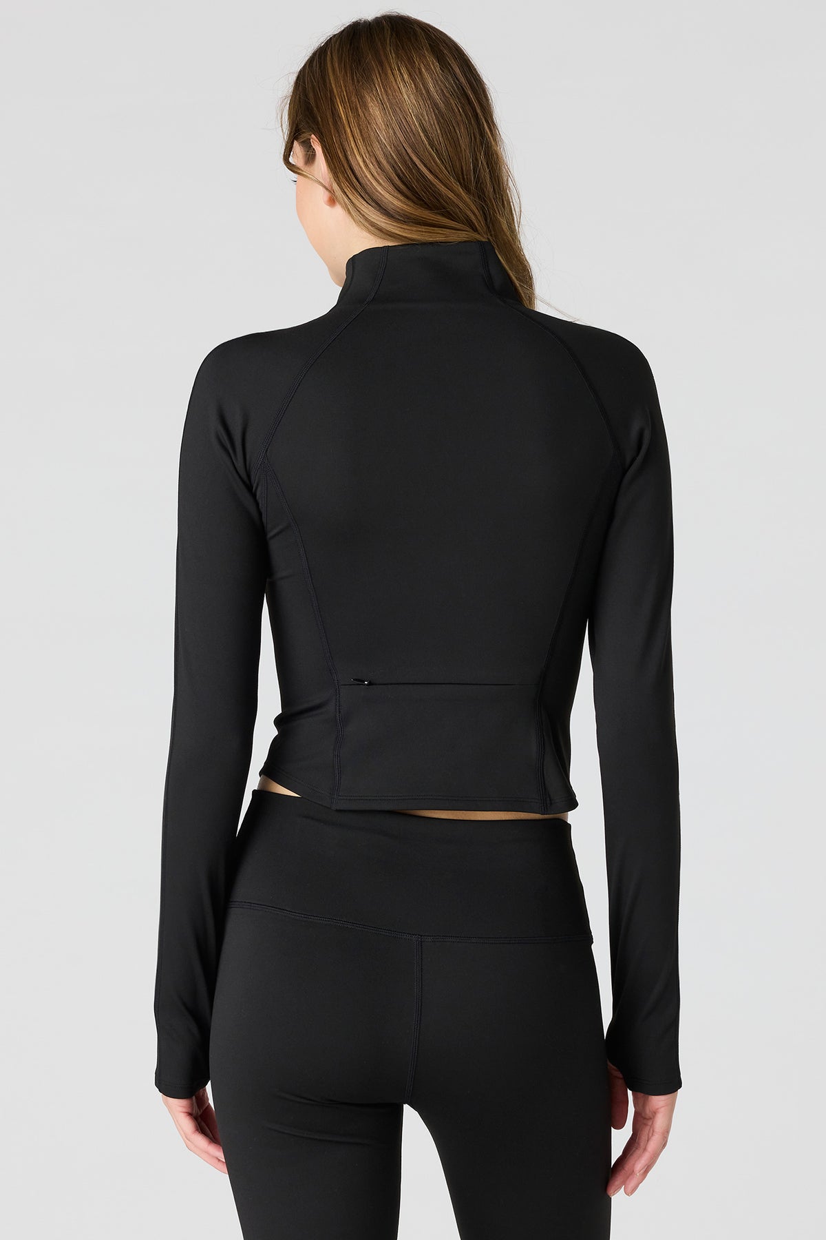 Alt View 2. Active High Density Zip-Up Jacket - Black