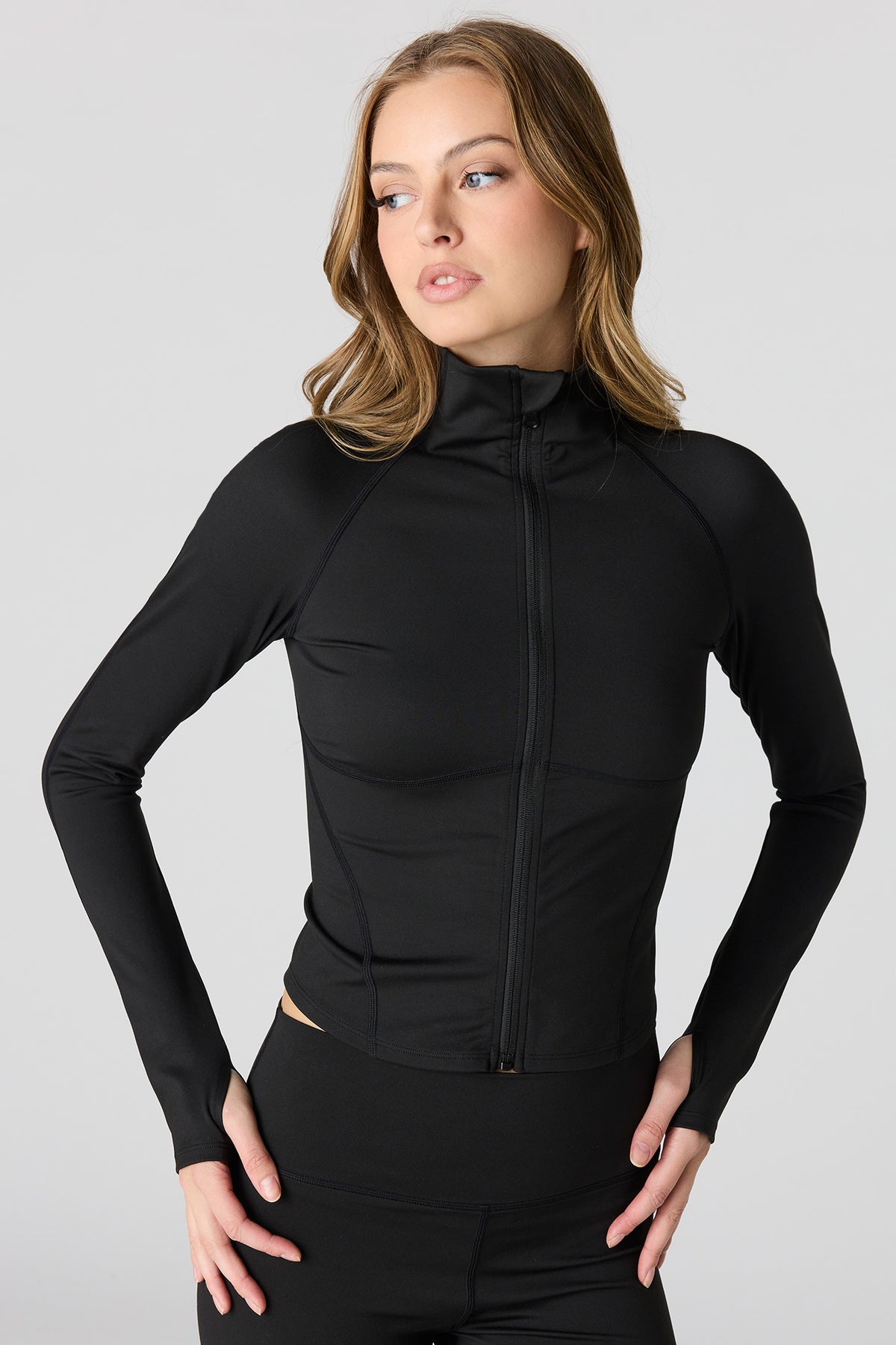 Active High Density Zip-Up Jacket - Black