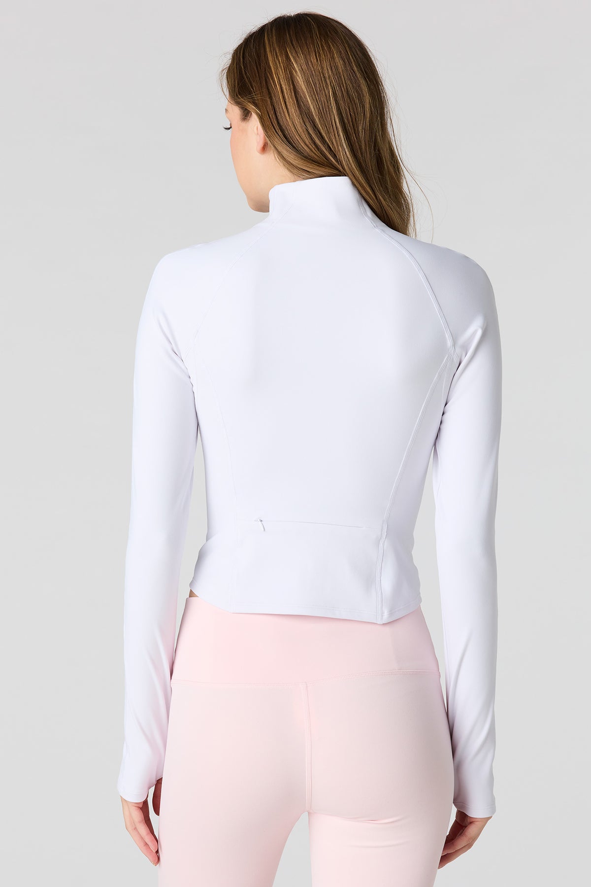 Alt View 2. Active High Density Zip-Up Jacket - White