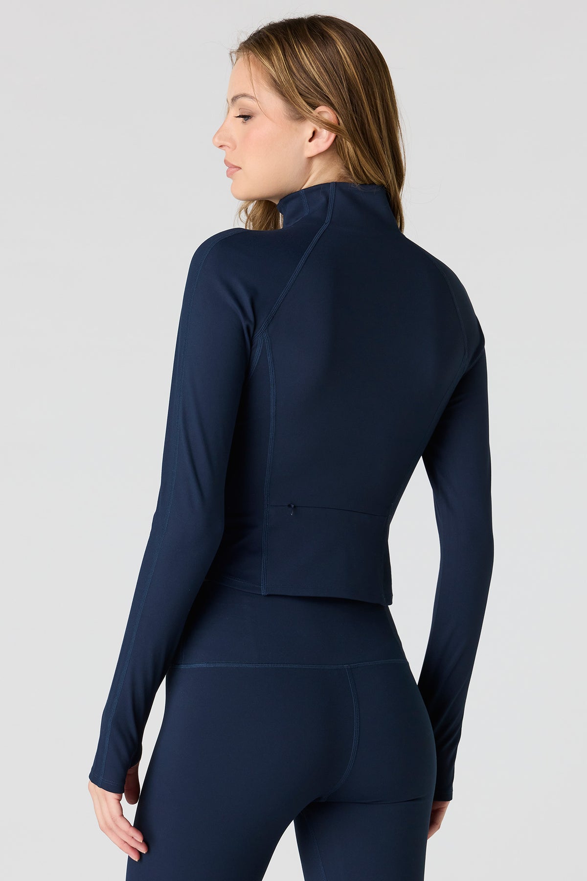 Alt View 2. Active High Density Zip-Up Jacket - Navy