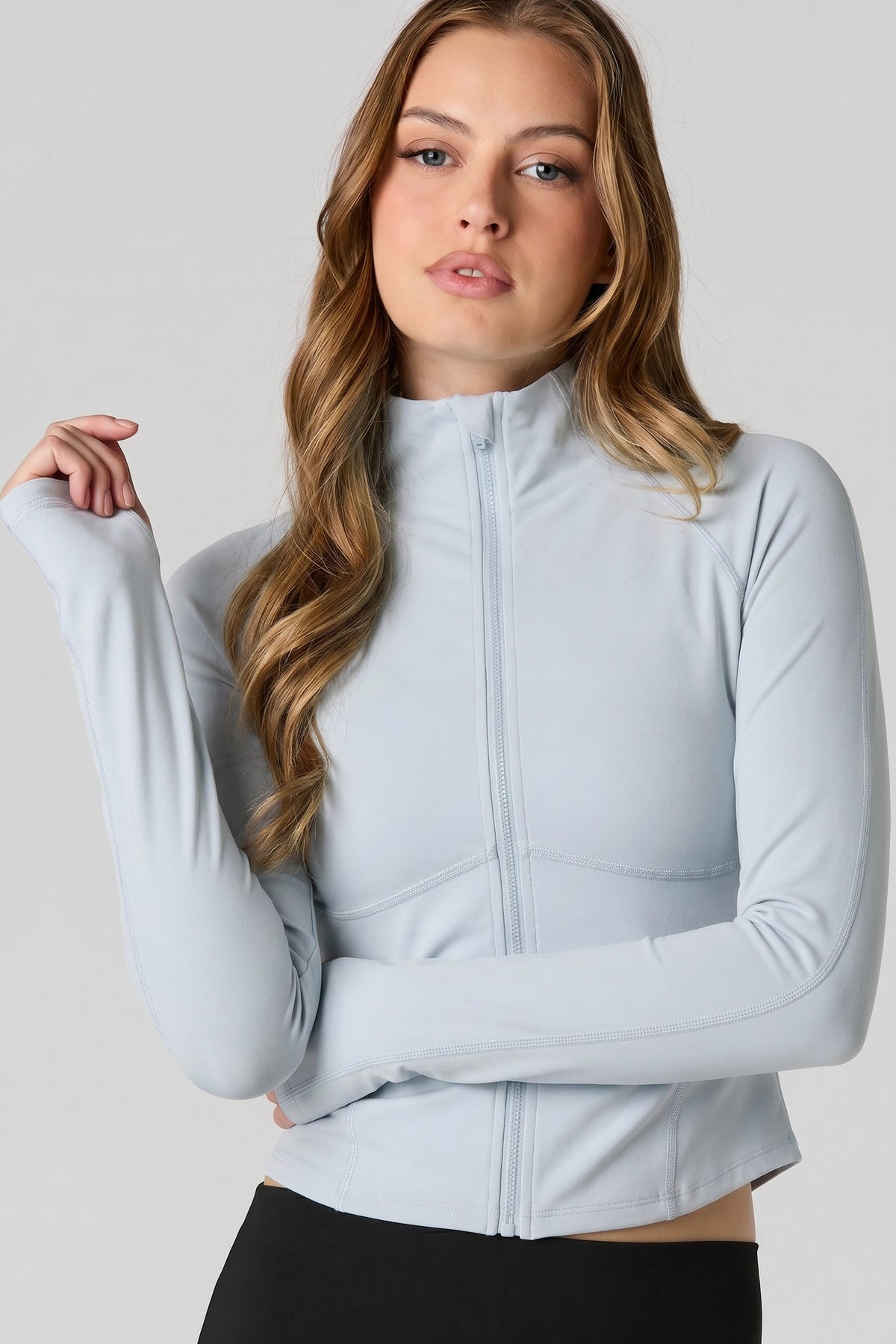 Active High Density Zip-Up Jacket - Baby Blue